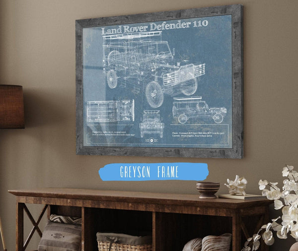 Cutler West Land Rover Defender 110 Blueprint Vintage Auto Patent Print