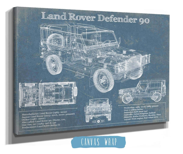 Cutler West Land Rover Defender 90 Blueprint Vintage Auto Patent Print