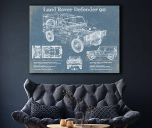 Cutler West Land Rover Defender 90 Blueprint Vintage Auto Patent Print
