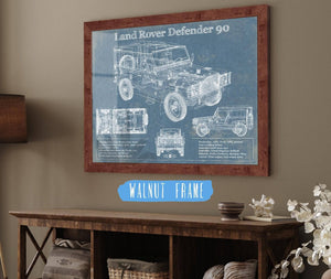 Cutler West Land Rover Defender 90 Blueprint Vintage Auto Patent Print