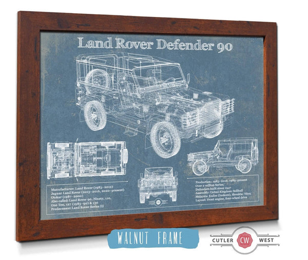 Cutler West Land Rover Defender 90 Blueprint Vintage Auto Patent Print