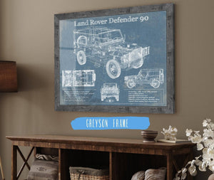 Cutler West Land Rover Defender 90 Blueprint Vintage Auto Patent Print