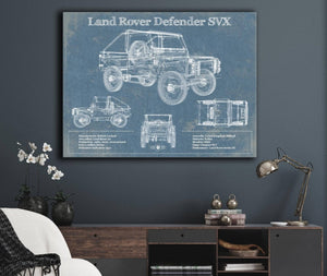 Cutler West Land Rover Defender SVX Blueprint Vintage Auto Patent Print