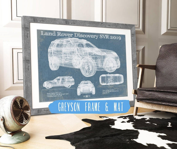 14" x 11" / Greyson Frame & Mat Cutler West Land Rover Defender SVX Blueprint Vintage Auto Patent Print