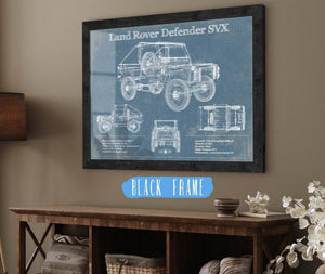 20" x 16" / Black Frame Cutler West Land Rover Defender SVX Blueprint Vintage Auto Patent Print