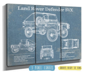 36" x 24" / 3 Panel Canvas Wrap Cutler West Land Rover Defender SVX Blueprint Vintage Auto Patent Print