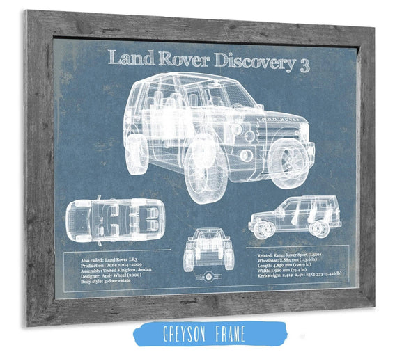 14" x 11" / Greyson Frame Cutler West Land Rover Discovery 3 Blueprint Vintage Auto Patent Print