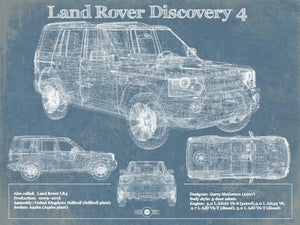 14" x 11" / Unframed Cutler West Land Rover Discovery 4 Blueprint Vintage Auto Patent Print