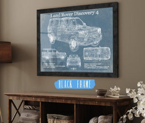 20" x 16" / Black Frame Cutler West Land Rover Discovery 4 Blueprint Vintage Auto Patent Print
