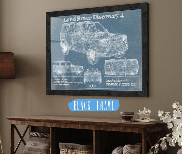 20" x 16" / Black Frame Cutler West Land Rover Discovery 4 Blueprint Vintage Auto Patent Print