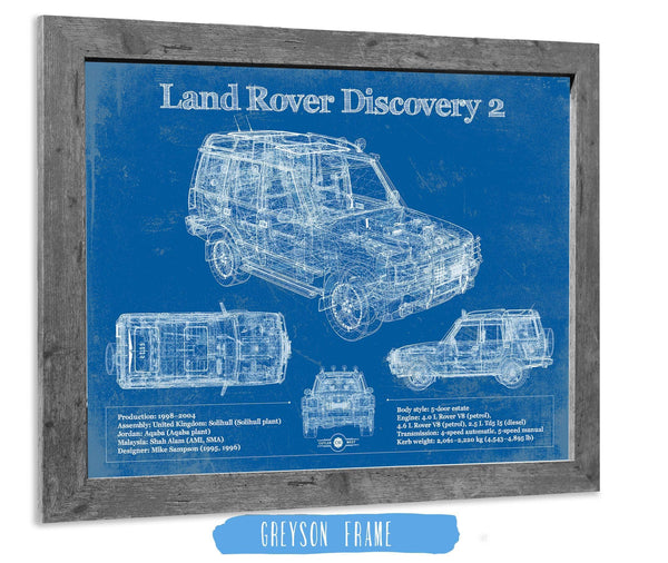 14" x 11" / Greyson Frame Cutler West Land Rover Discovery Series 2 Blueprint Vintage Auto Patent Print