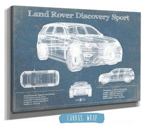 14" x 11" / Stretched Canvas Wrap Cutler West Land Rover Discovery Sport Vintage Blueprint Auto Print