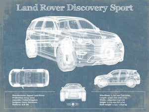 14" x 11" / Unframed Cutler West Land Rover Discovery Sport Vintage Blueprint Auto Print