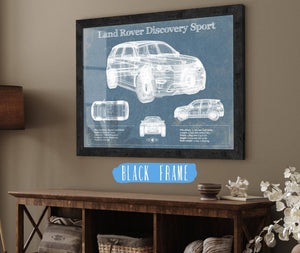 20" x 16" / Black Frame Cutler West Land Rover Discovery Sport Vintage Blueprint Auto Print