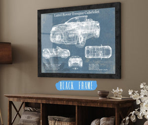 20" x 16" / Black Frame Cutler West Land Rover Evoque Cabriolet Blueprint Vintage Auto Print