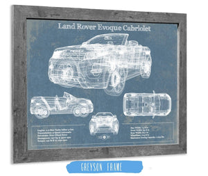 24" x 18" / Greyson Frame Cutler West Land Rover Evoque Cabriolet Blueprint Vintage Auto Print