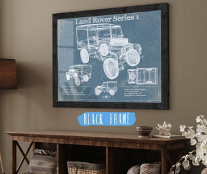 20" x 16" / Black Frame Cutler West Land Rover Series 1 Blueprint Vintage Auto Patent Print