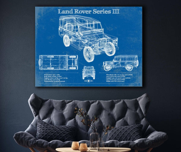 Cutler West Land Rover Series III 109" Blueprint Vintage Auto Patent Print