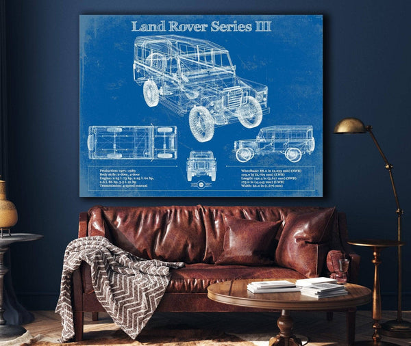 Cutler West Land Rover Series III 109" Blueprint Vintage Auto Patent Print
