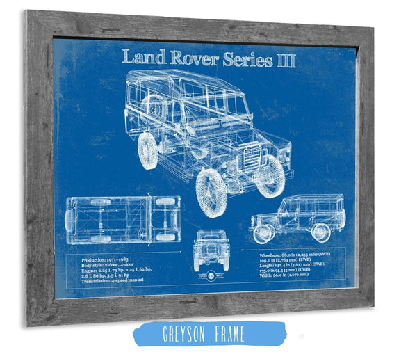 Cutler West Land Rover Series III 109" Blueprint Vintage Auto Patent Print