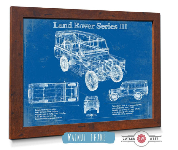 Cutler West Land Rover Series III 109" Blueprint Vintage Auto Patent Print