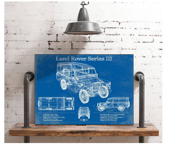Cutler West Land Rover Series III 109" Blueprint Vintage Auto Patent Print