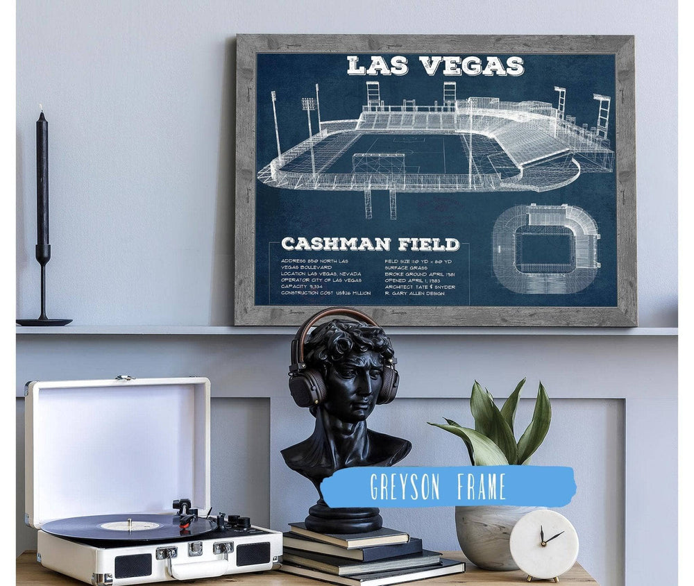 14" x 11" / Stretched Canvas Wrap Cutler West Las Vegas Lights- Vintage Cashman Field MLS Soccer Print