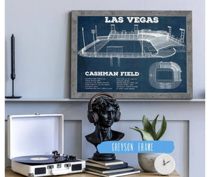 14" x 11" / Greyson Frame Cutler West Las Vegas Lights- Vintage Cashman Field MLS Soccer Print