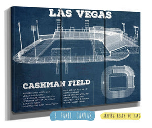 36" x 24" / 3 Panel Canvas Wrap Cutler West Las Vegas Lights- Vintage Cashman Field MLS Soccer Print