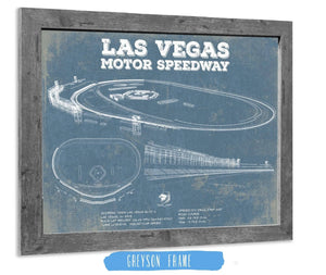 14" x 11" / Greyson Frame Cutler West Las Vegas Motor Speedway Blueprint NASCAR Race Track Print