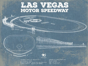 14" x 11" / Unframed Cutler West Las Vegas Motor Speedway Blueprint NASCAR Race Track Print