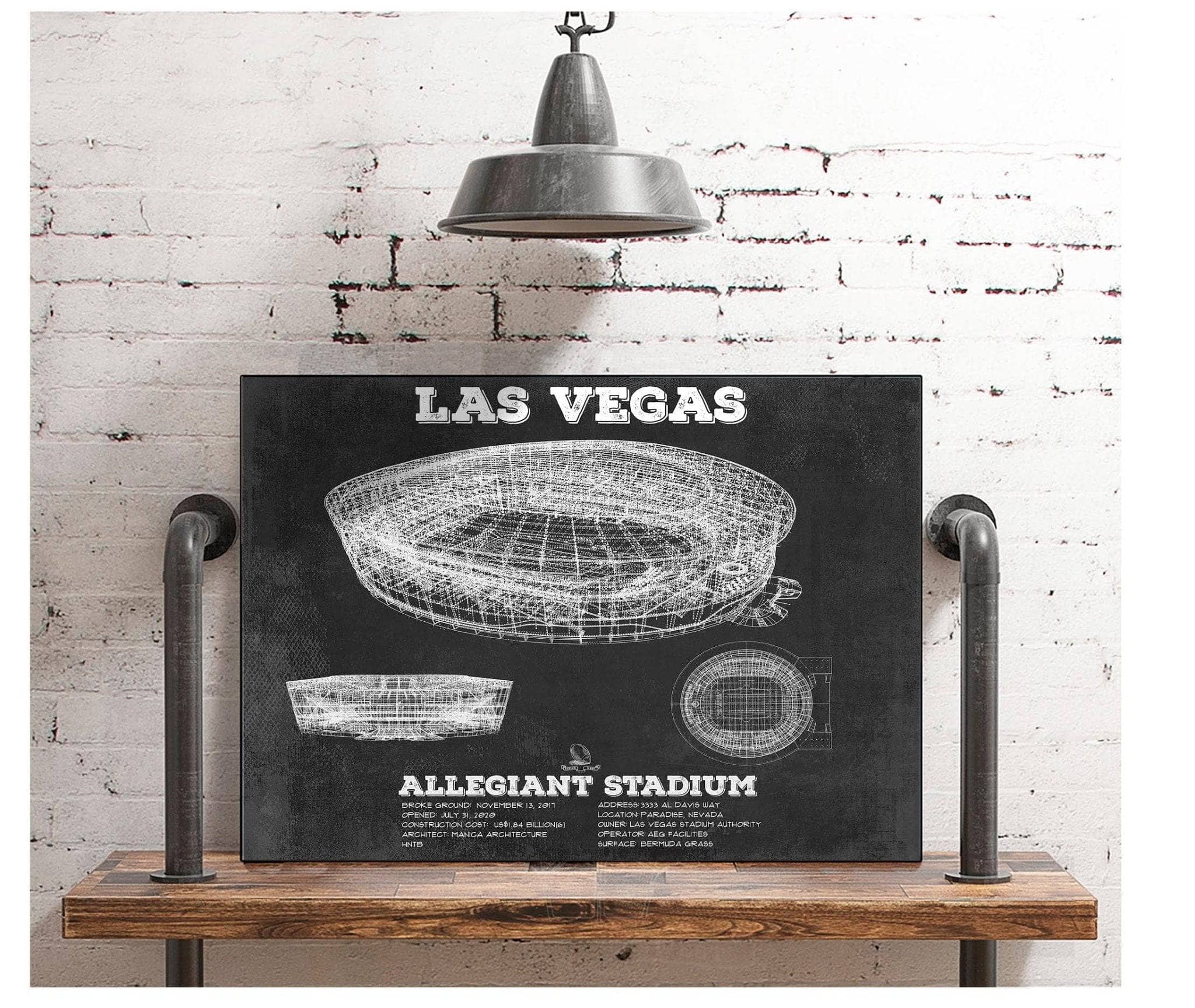 Poster Minimaliste Las Vegas Raiders – Allegiant Stadium – Impression Giclée