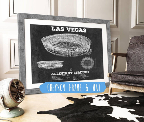 14" x 11" / Greyson Frame & Mat Cutler West Las Vegas Raiders Allegiant Stadium Vintage Football Print
