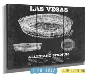 36" x 24" / 3 Panel Canvas Wrap Cutler West Las Vegas Raiders Allegiant Stadium Vintage Football Print
