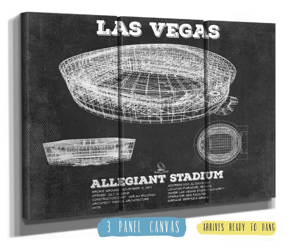 36" x 24" / 3 Panel Canvas Wrap Cutler West Las Vegas Raiders Allegiant Stadium Vintage Football Print