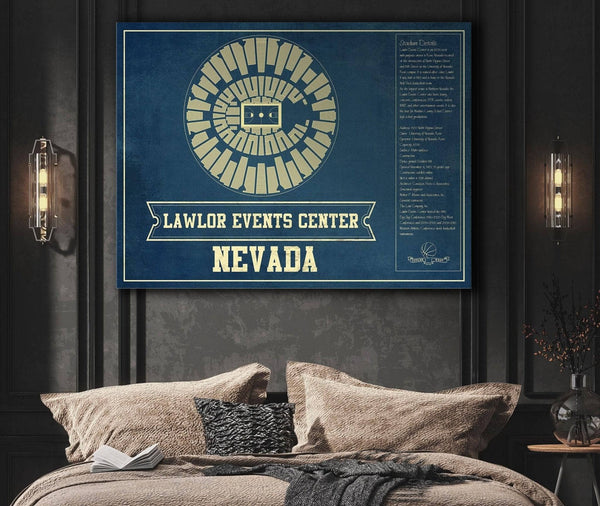 Cutler West Lawlor Events Center Nevada Wolf Pack NCAA College Basketball Blueprint Art