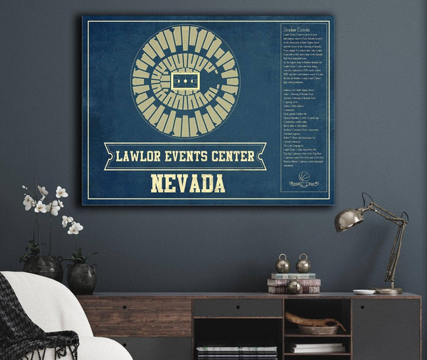 Cutler West Lawlor Events Center Nevada Wolf Pack NCAA College Basketball Blueprint Art