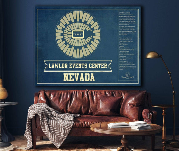 Cutler West Lawlor Events Center Nevada Wolf Pack NCAA College Basketball Blueprint Art