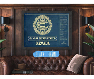 Cutler West Lawlor Events Center Nevada Wolf Pack NCAA College Basketball Blueprint Art