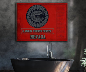 Cutler West Lawlor Events Center Nevada Wolf Pack Team Colors NCAA College Basketball Blueprint Art