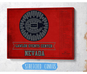 Cutler West Lawlor Events Center Nevada Wolf Pack Team Colors NCAA College Basketball Blueprint Art