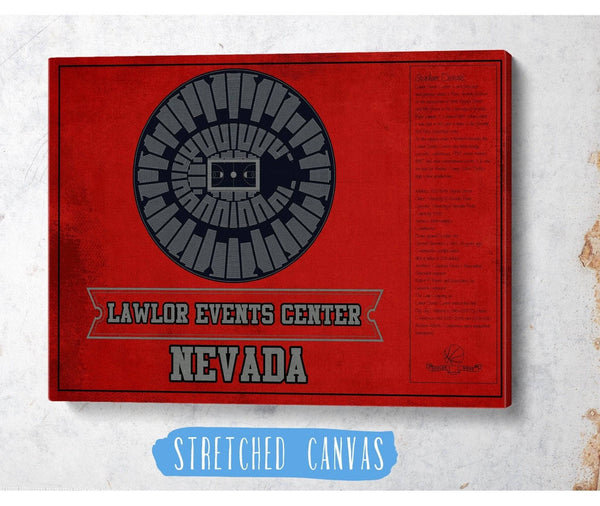 Cutler West Lawlor Events Center Nevada Wolf Pack Team Colors NCAA College Basketball Blueprint Art