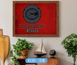 Cutler West Lawlor Events Center Nevada Wolf Pack Team Colors NCAA College Basketball Blueprint Art
