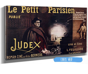24" x 16" / Stretched Canvas Wrap Cutler West Le Petit Parisien Publie Judex Roman Cine Par Arthur Bernede by Leonetto Cappiello