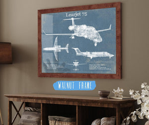 Cutler West Learjet 75 Vintage Blueprint Airplane Print