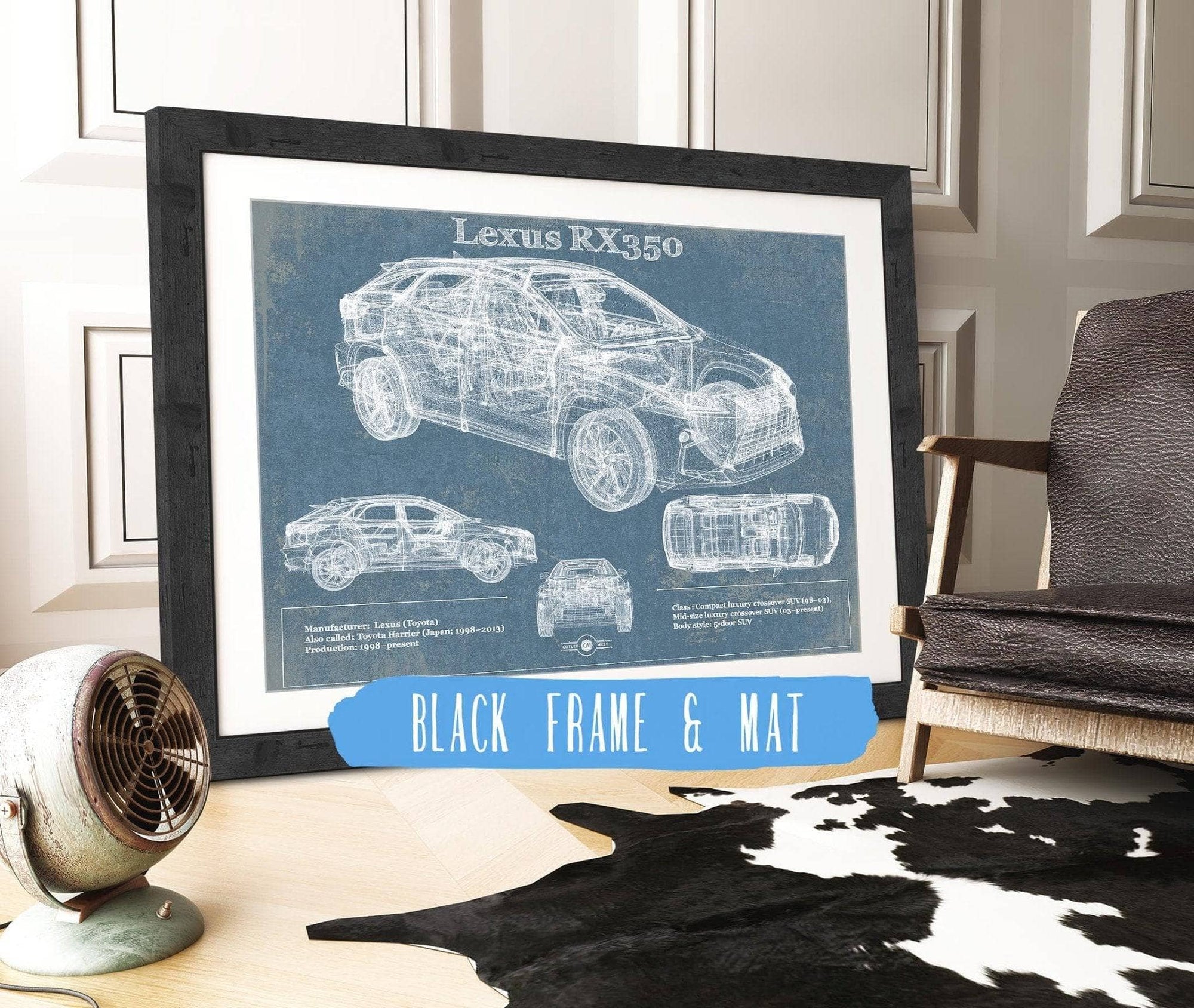 Cutler West Lexus Rx350 Vintage Blueprint Auto Print