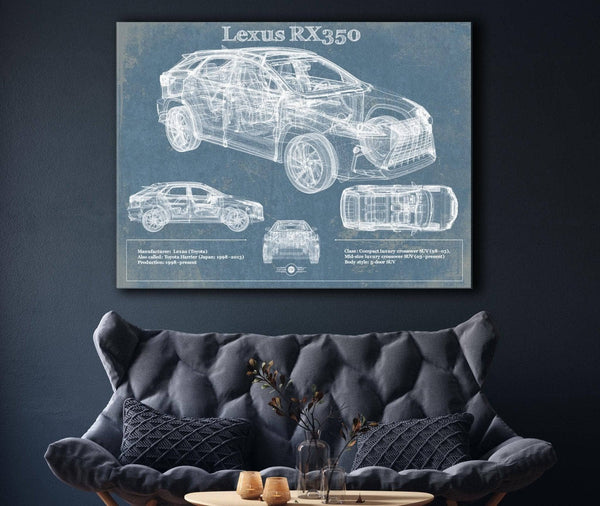 Cutler West Lexus Rx350 Vintage Blueprint Auto Print