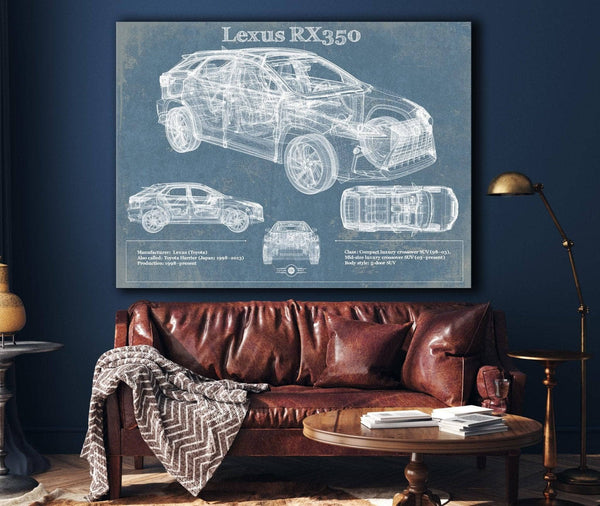 Cutler West Lexus Rx350 Vintage Blueprint Auto Print