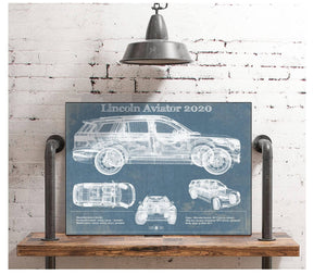Cutler West Lincoln Aviator 2020 Vintage Blueprint Print