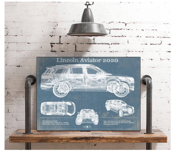 Cutler West Lincoln Aviator 2020 Vintage Blueprint Print